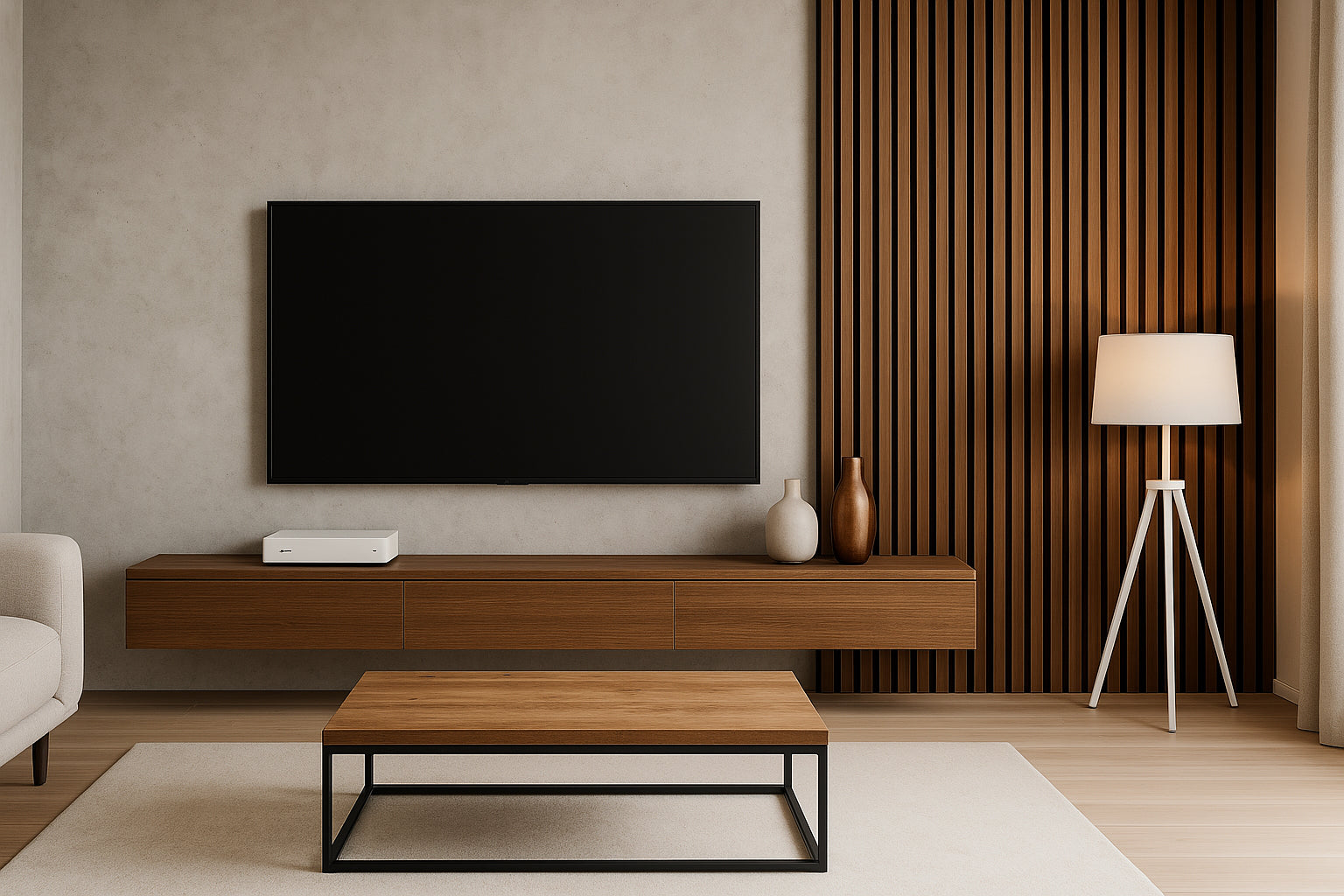 Riflaj Acustic Modern din Lemn – Cognac Wood