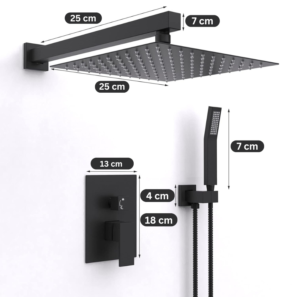 Sistem de Duș Negru Mat, incorporat/incastrat – Model FS-009