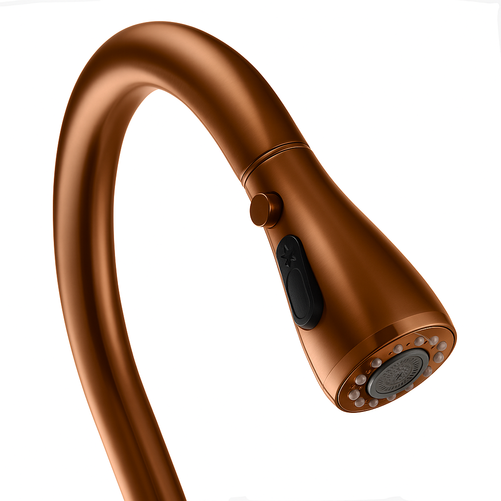 Robinet Bucătărie Rose Gold Retractabil – Design Modern cu Duș Extractibil, VST47