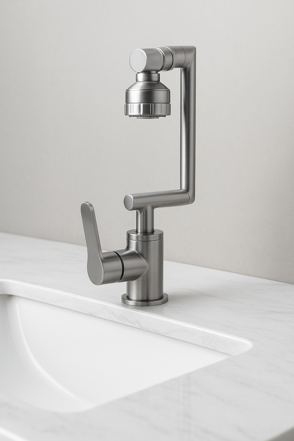 Baterie Chiuvetă Bucătărie Cromată Lucioasă – Design Complex, Rotire Extinsă 360°, VST51