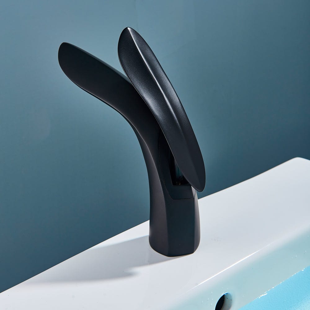 Baterie Baie Negru Mat pentru Lavoar, 20 cm, VST31