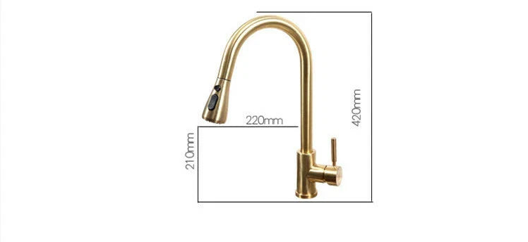 Baterie Bucătărie cu Duș Extractibil – Finisaj Nichel Periat, 2 Funcții de Curgere, vst46