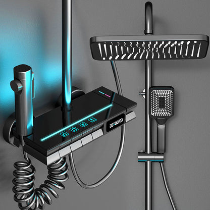 Set de Duș SmartLux Black - Cu Afișaj Digital și Funcție Termostatică, Negru Mat