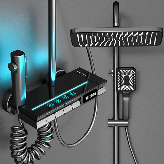 Set de Duș SmartLux Black - Cu Afișaj Digital și Funcție Termostatică, Negru Mat
