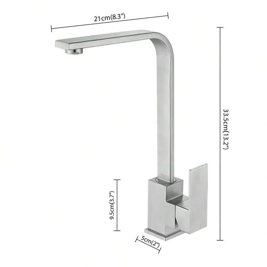 Baterie Chiuvetă Bucătărie Chrome, 34 cm, Apă Caldă și Rece,VST72