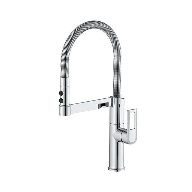 Baterie Bucătărie Argintie, 49 cm, Cu Duș Extractibil și Rotire 360°, VST56