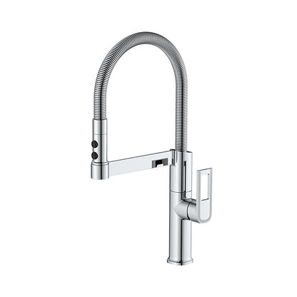 Baterie Bucătărie Argintie, 49 cm, Cu Duș Extractibil și Rotire 360°, VST56