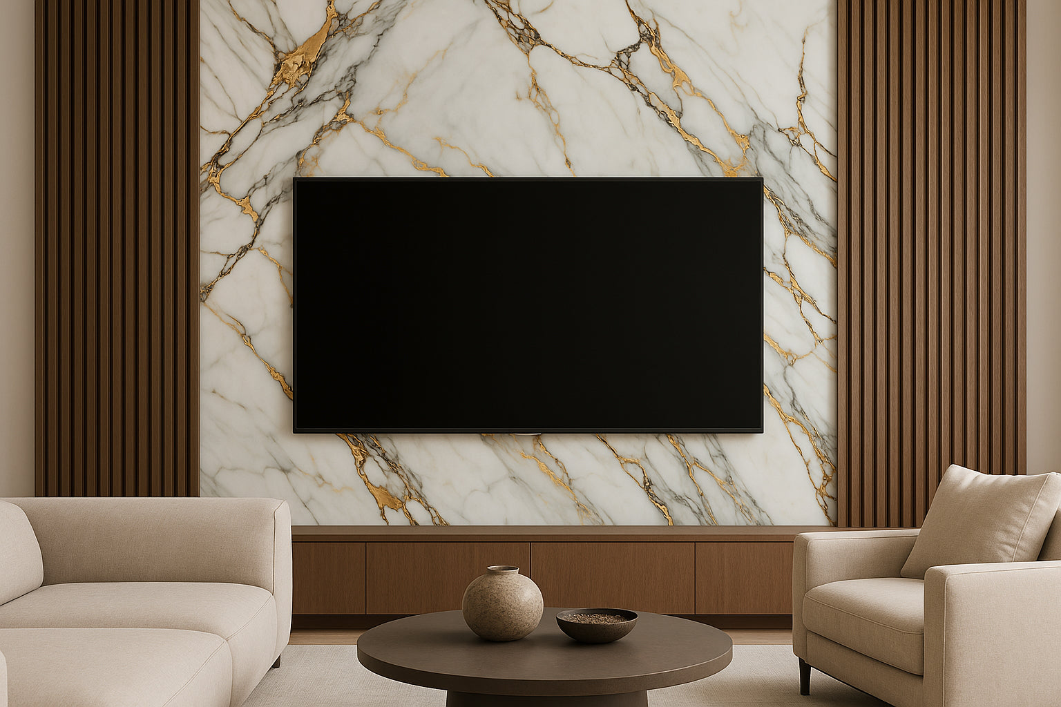 Placă Decorativă PVC – Emerald Gold Shine, Marmură Auriu, Verde și Alb