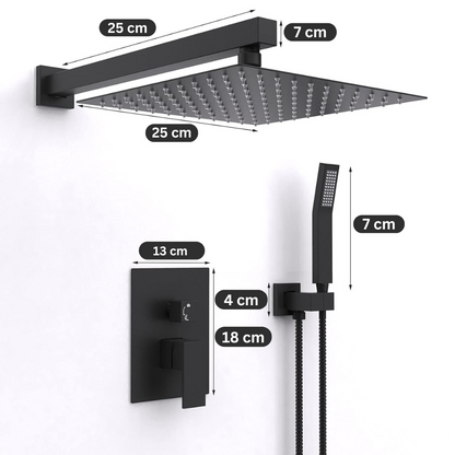 Sistem de Duș Negru Mat, incorporat/incastrat – Model FS-009