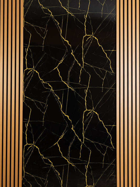 Placa Marble PVC Negru Cu Auriu murmolux 8044-1