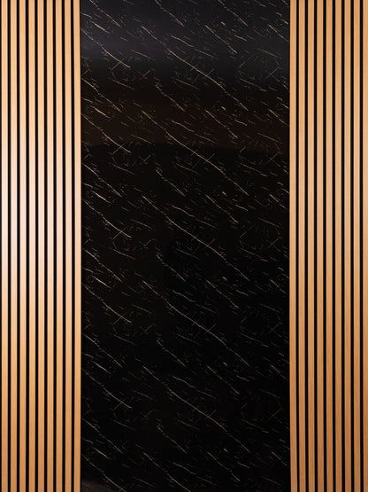 Placa PVC Marmura Negru Cu Auriu 8098-2