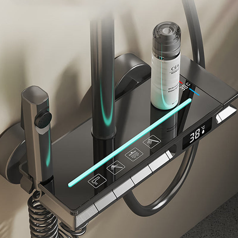Set de Duș SmartLux Black - Cu Afișaj Digital și Funcție Termostatică, Negru Mat