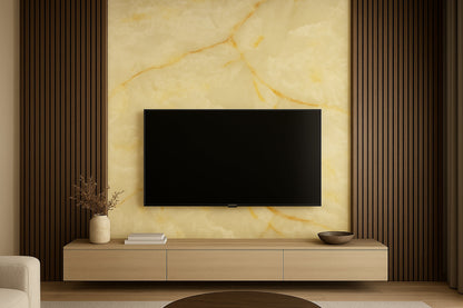 Placă Decorativă PVC – Imperial Honey Shine, Marmură Galbenă
