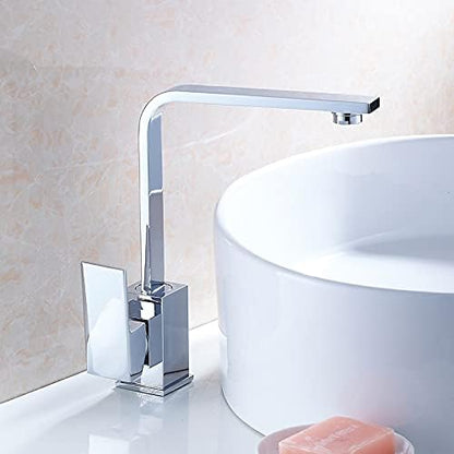 Baterie Chiuvetă Bucătărie Argintie, 32 cm, Monocomandă cu Pipă Înaltă și Rotativă VST61