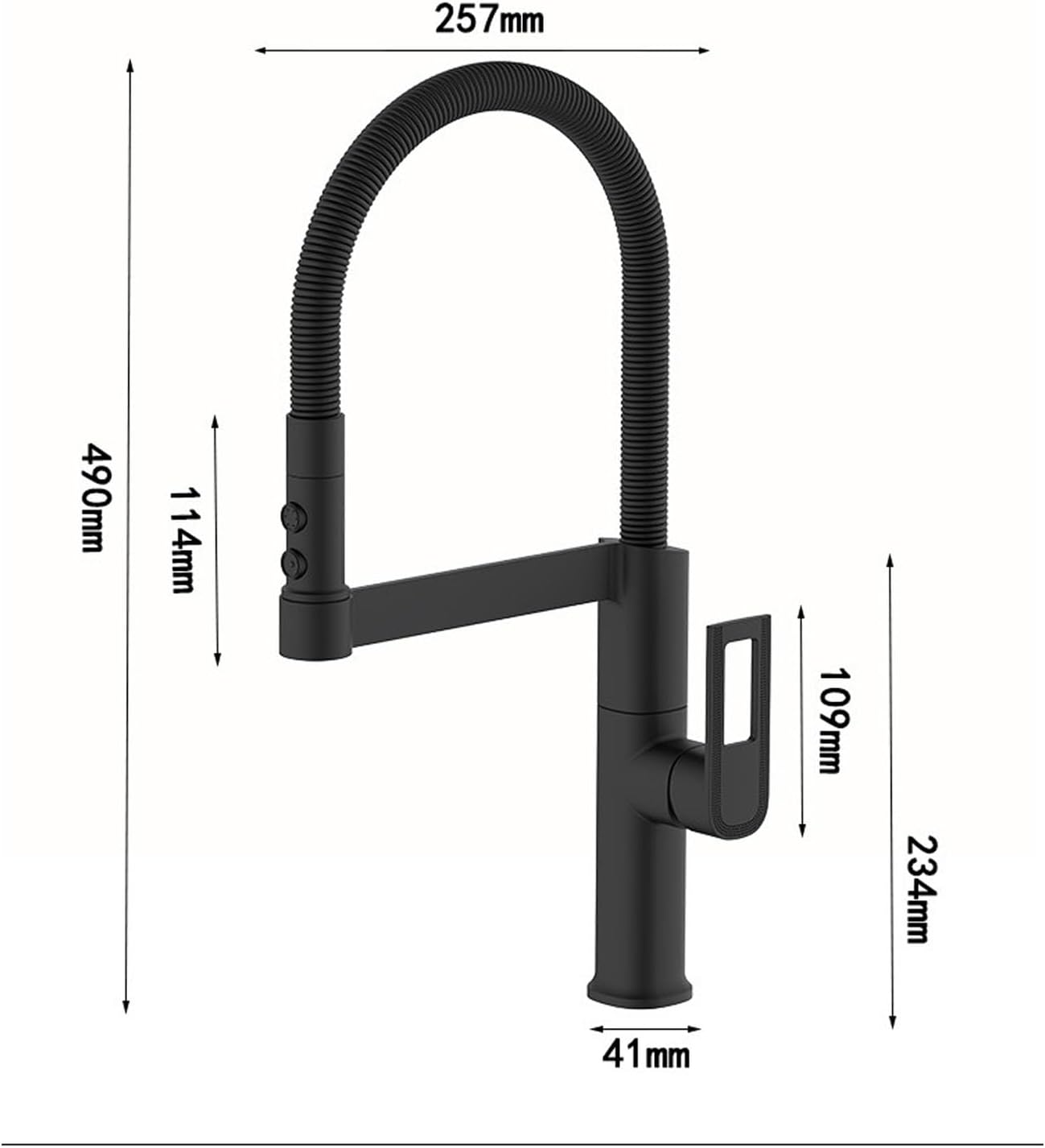 Baterie Bucătărie Gri antracit, 49 cm, Cu Duș Extractibil și Rotire 360°, VST55