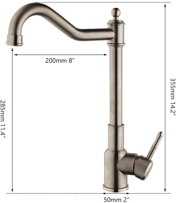 Robinet Bucătărie, Finisaj Periat Argintiu, Rotire 360°, 2 Tipuri de Spout, Design Modern, Material de Înaltă Calitate VST71