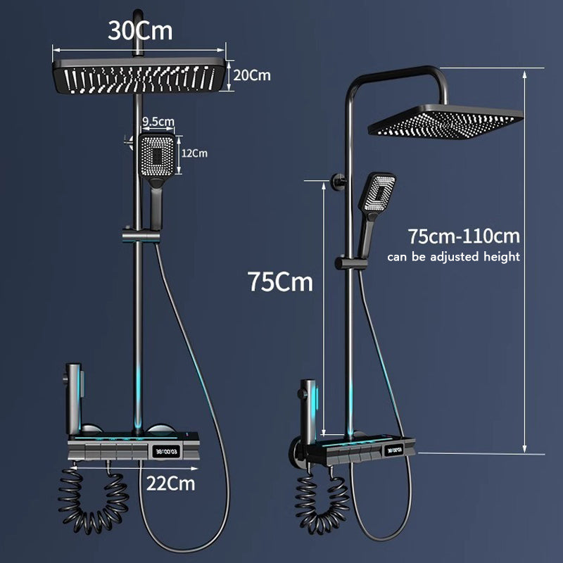 Set de Duș SmartFlow – Termostat, Afișaj Digital cu Dinamo și Funcții Personalizabile