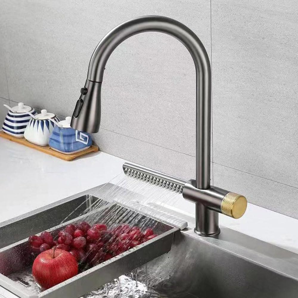 Baterie Bucătărie FlexiJet – Design Modern cu Duș Extractibil și Cascadă VST136