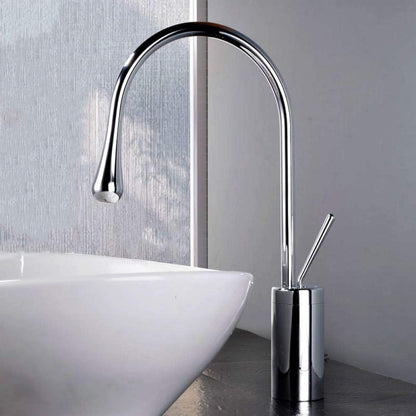Baterie Lavoar Argintie, Montare pe Blat, Design Modern în Formă de Picătură, VST50