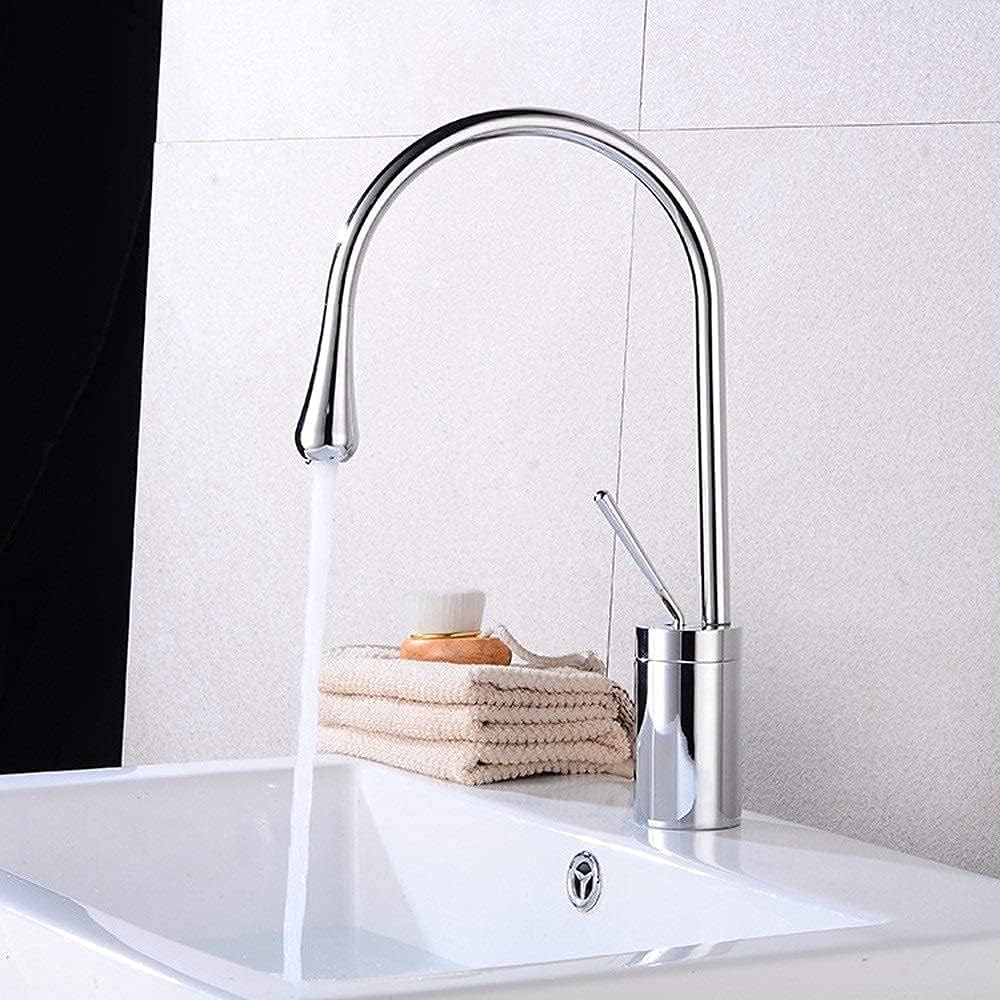 Baterie Lavoar Argintie, Montare pe Blat, Design Modern în Formă de Picătură, VST50