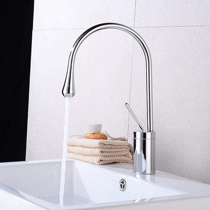Baterie Lavoar Argintie, Montare pe Blat, Design Modern în Formă de Picătură, VST50