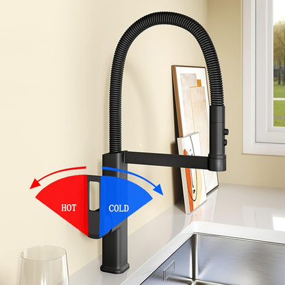 Baterie Bucătărie Gri antracit, 49 cm, Cu Duș Extractibil și Rotire 360°, VST55