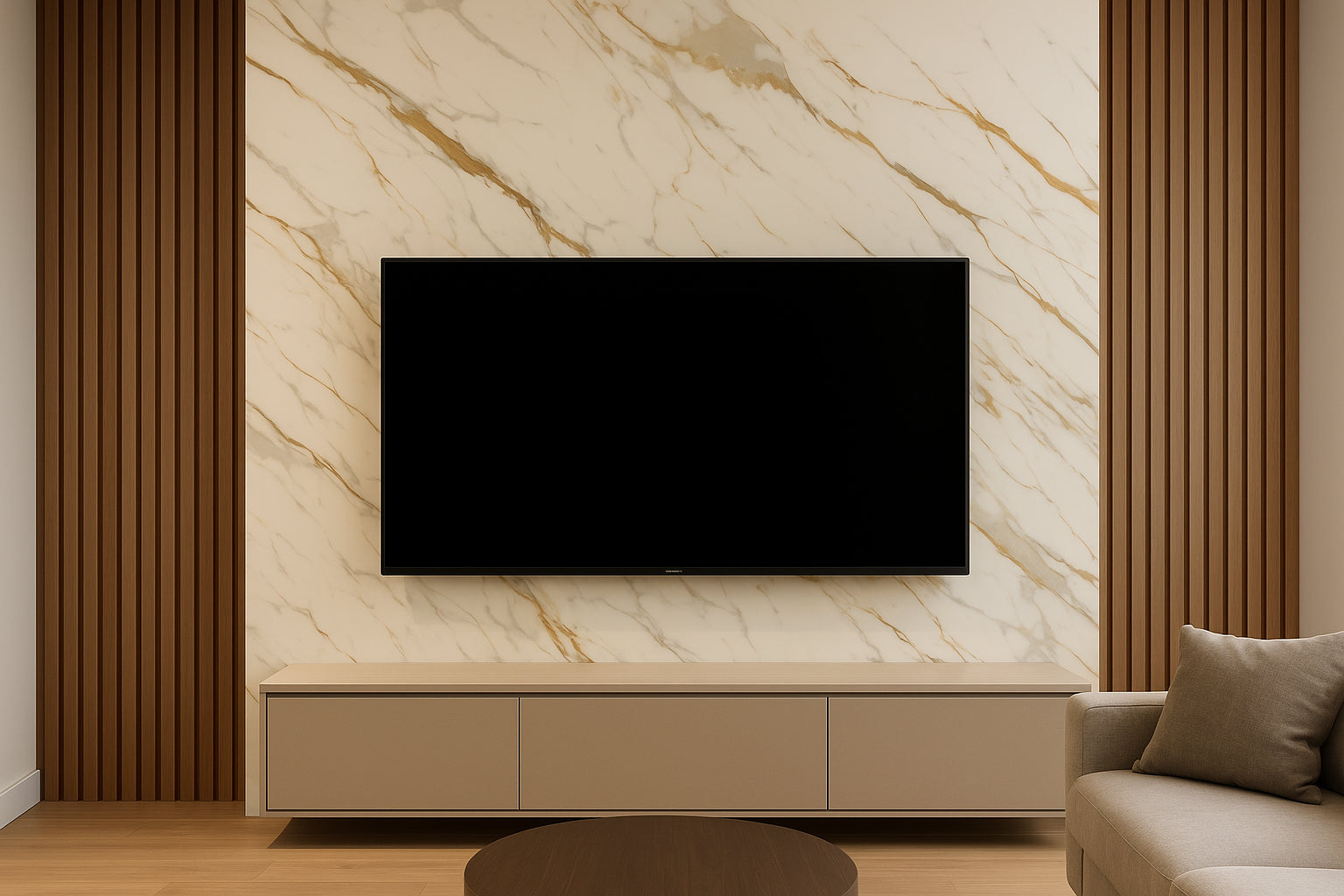 Placă Decorativă PVC – Crama Imperială Shine, Marmură Albă cu Tonuri Gri-Galben