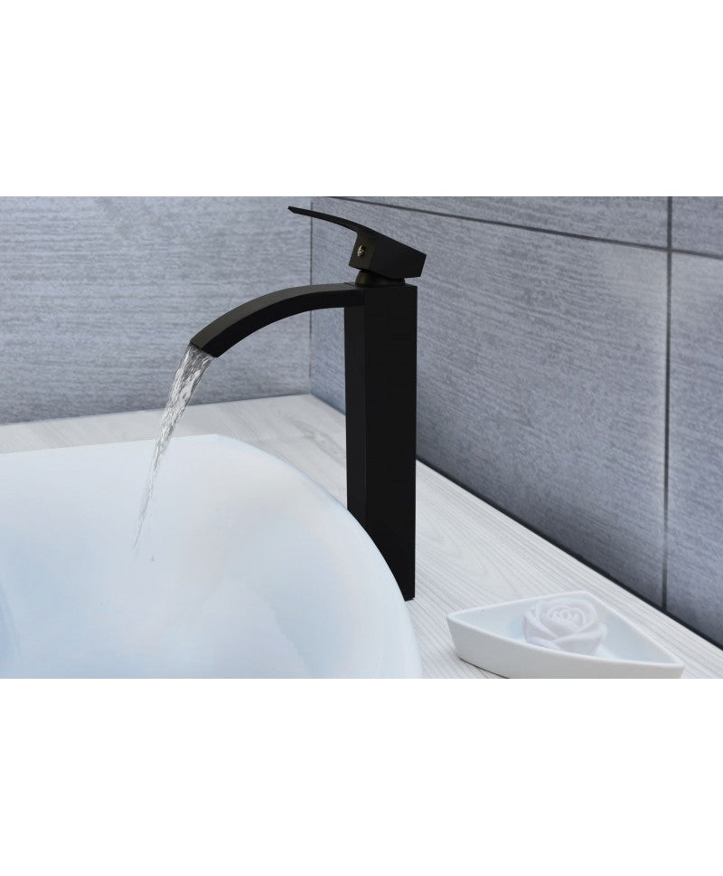 Baterie Lavoar Baie Lotus Black, Negru, Înălțime 30 cm, VST17