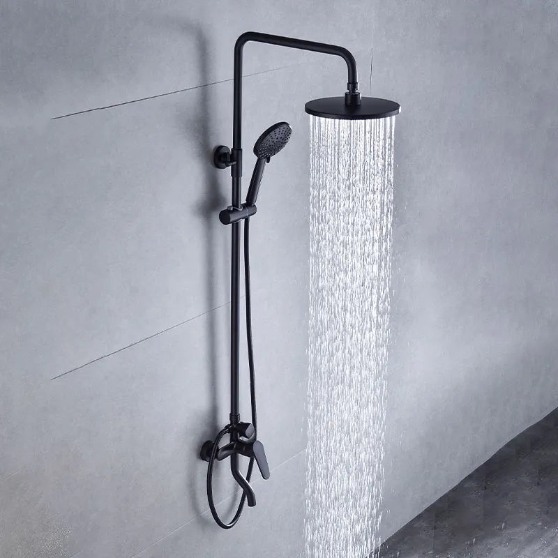 Set Duș Reglabil cu Baterie Termostatică și Cap de Ploaie Negru Mat – GantGroup