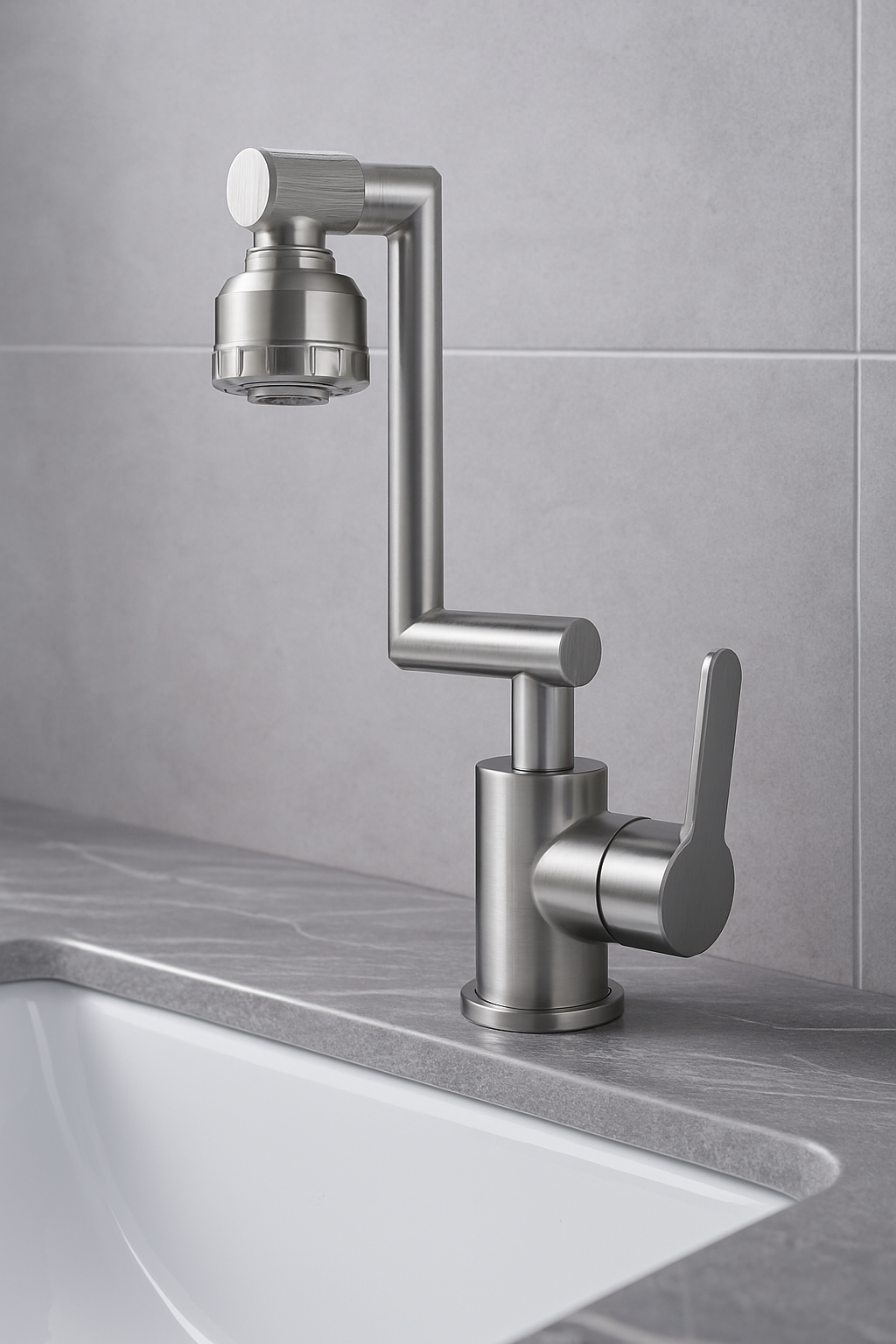 Baterie Chiuvetă Bucătărie Cromată Lucioasă – Design Complex, Rotire Extinsă 360°, VST51
