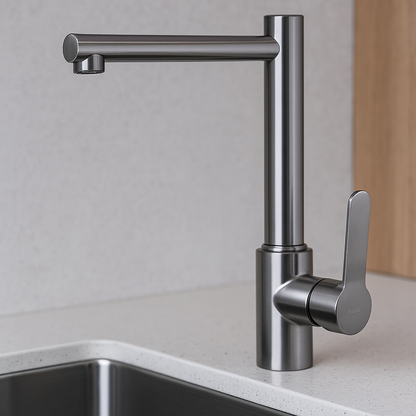 Baterie Chiuvetă Bucătărie Inox , Cromat – Design Modern, Rotativă 360°, Finisaj Periat, VST126