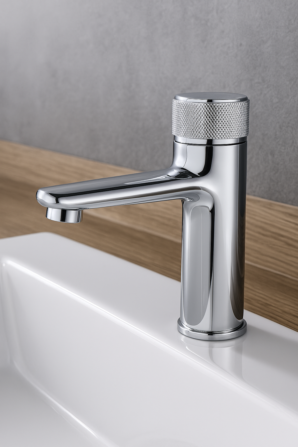 Baterie Baie Cromată cu Buton Tip Apăsare – Design Modern, Finisaj Lucios, VST37