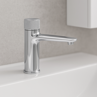 Baterie Baie Cromată cu Buton Tip Apăsare – Design Modern, Finisaj Lucios, VST37