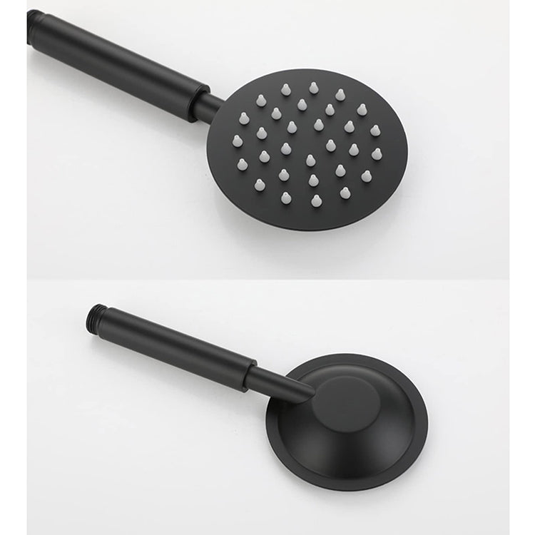 Set Baterie Perete pentru Baie și Duș Negru Mat, Design Modern cu Duș Rainfall
