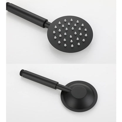 Set Baterie Perete pentru Baie și Duș Negru Mat, Design Modern cu Duș Rainfall