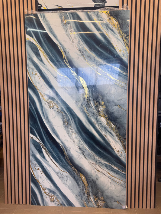 Placă Decorativă PVC – Albastru si auriu