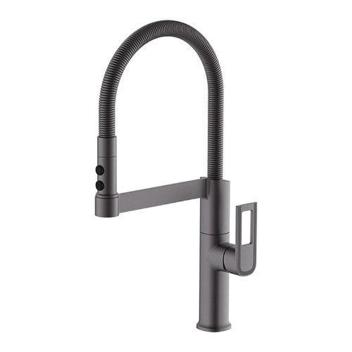 Baterie Bucătărie Gri antracit, 49 cm, Cu Duș Extractibil și Rotire 360°, VST55