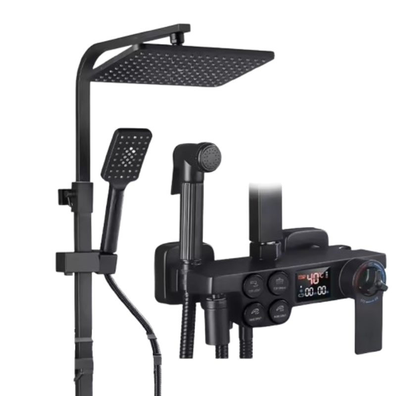 Set termostatic de duș cu LED-uri și afișaj digital