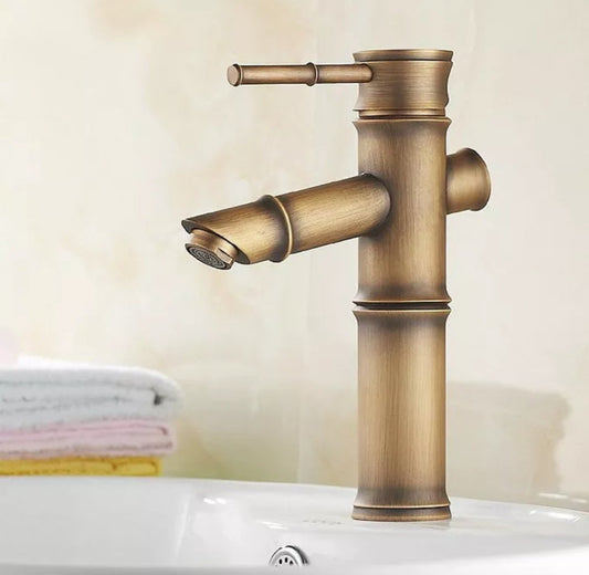 Baterie Lavoar Bronz Antichizat cu Design Bambus – Eleganță și Funcționalitate, VST22