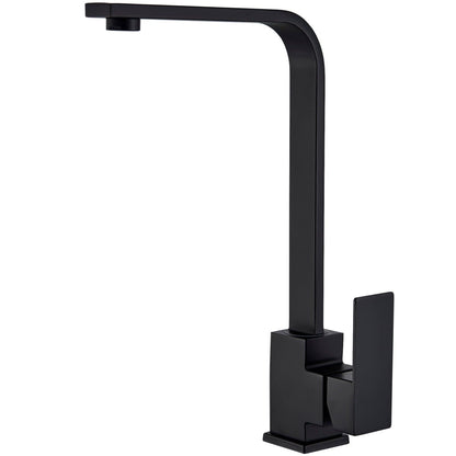 Baterie Bucătărie Minimalistă – Negru Mat, Cadru Pătrat, Monocomandă VST59