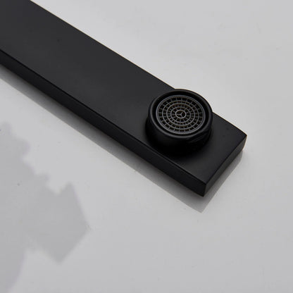 Baterie Bucătărie Minimalistă – Negru Mat, Cadru Pătrat, Monocomandă VST59