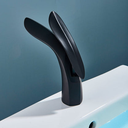 Baterie Baie Negru Mat pentru Lavoar, 20 cm, VST31