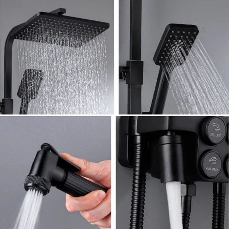Set termostatic de duș cu LED-uri și afișaj digital