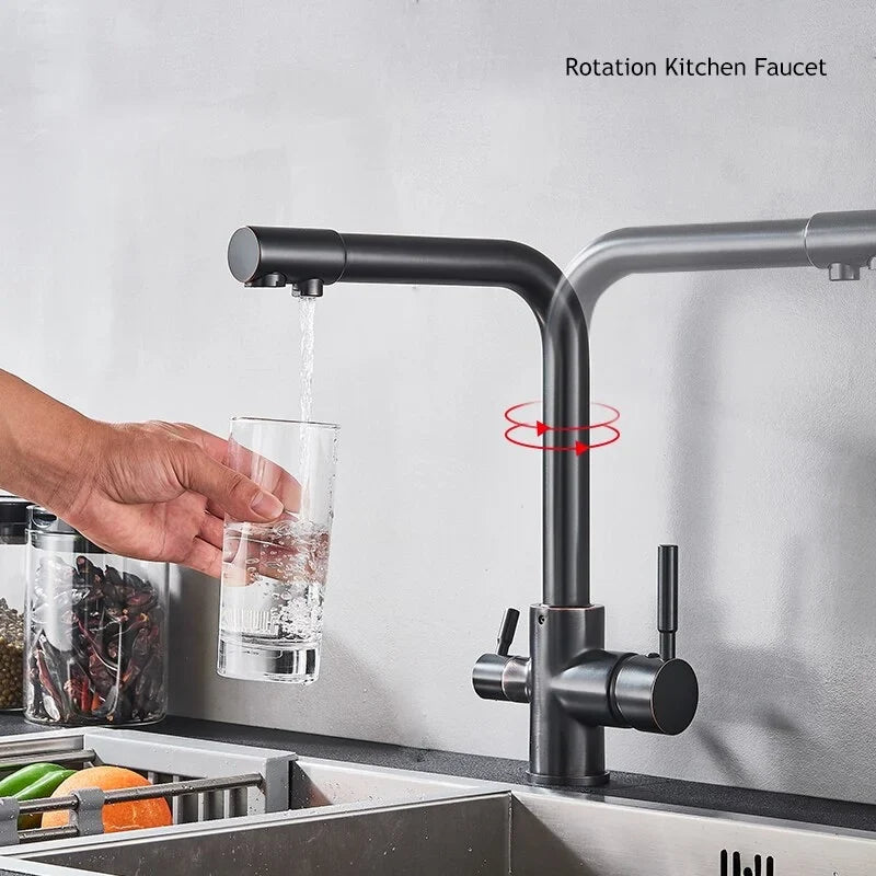 Baterie bucatarie 3 cai, neagru mat – Design Modern și Funcționalitate Superioară, VST64
