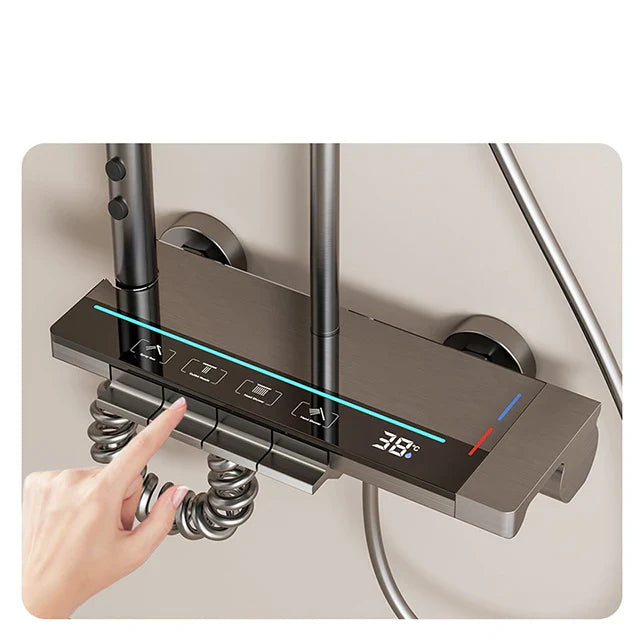 Coloană de Duș SmartLine – Design Antracit cu Afișaj LCD și Iluminare LED