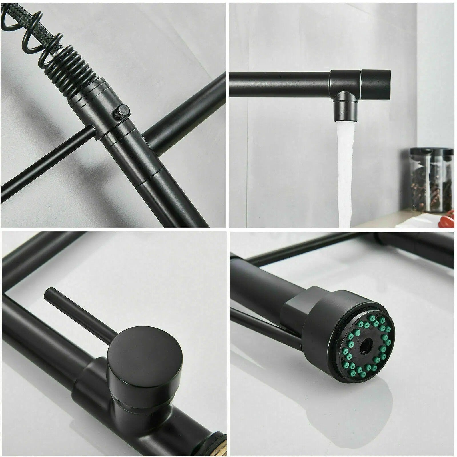 Baterie de Bucătărie DualFlow – Pipă Dublă & Duș Detașabil, Negru VST117