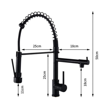 Baterie de Bucătărie DualFlow – Pipă Dublă & Duș Detașabil, Negru VST117