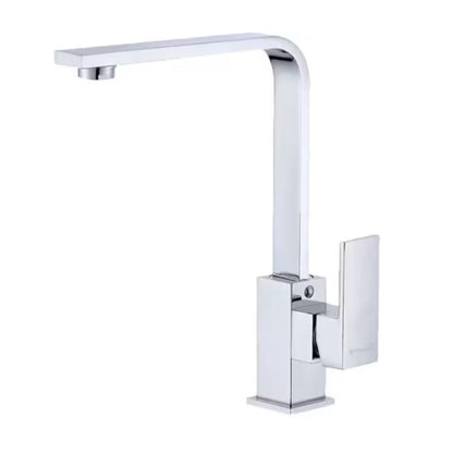 Baterie Chiuvetă Bucătărie Argintie, 32 cm, Monocomandă cu Pipă Înaltă și Rotativă VST61