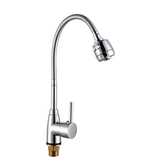 Baterie de Bucătărie cu Braț Flexibil, Perlator și Design Modern – Negru, 57 cm, VST81